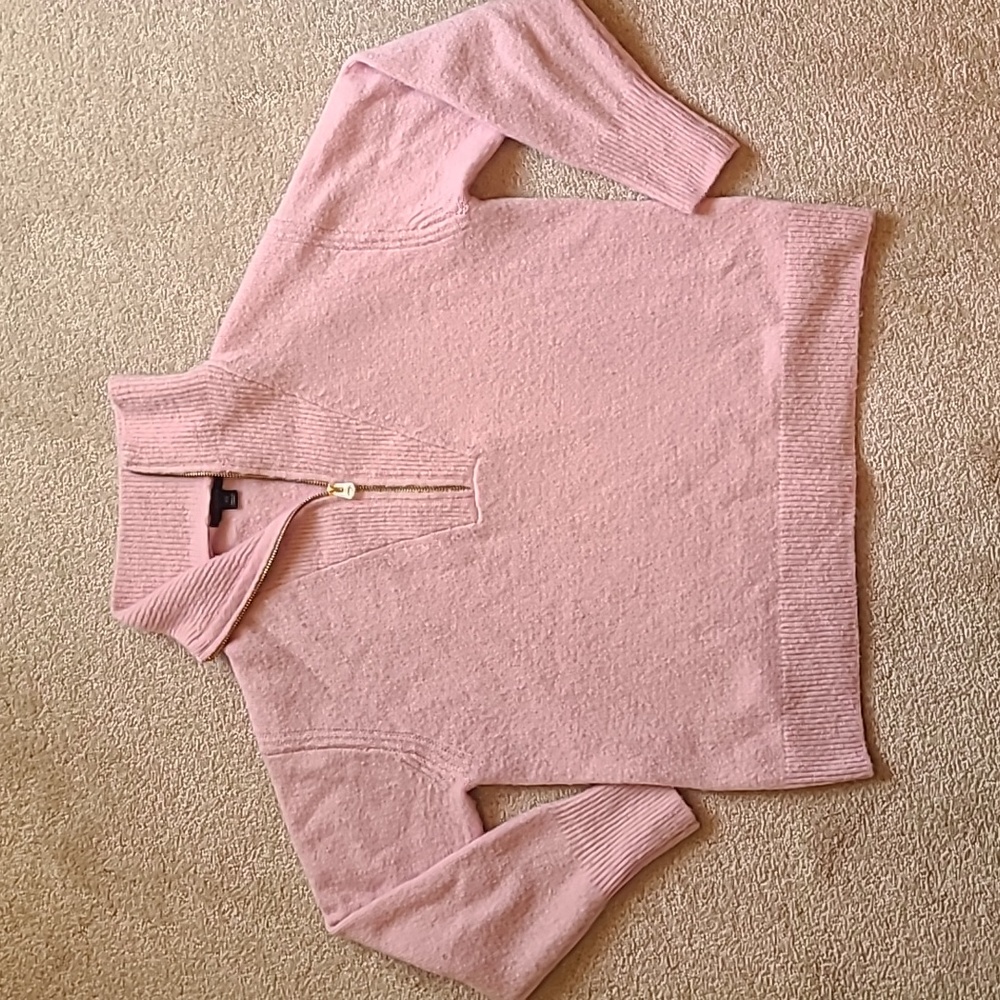 Pink J. Crew XS Half-Zip Sweater